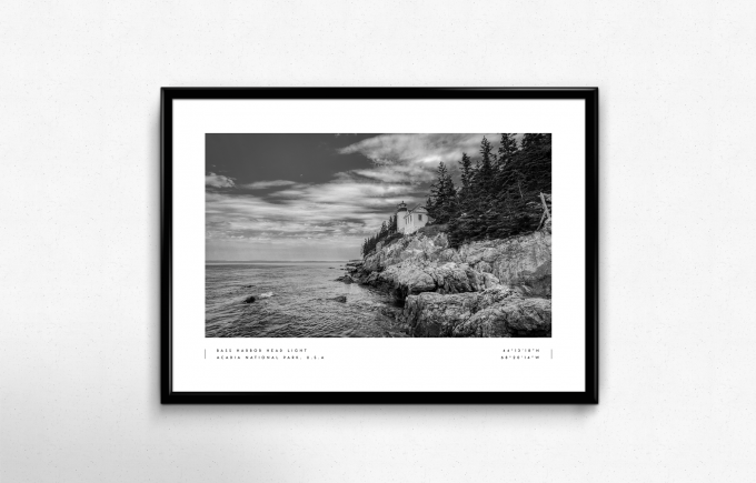 Acadia National Park Coordinates Poster Print Wall Art