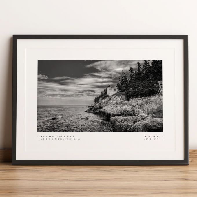 Acadia National Park Coordinates Poster Print Wall Art