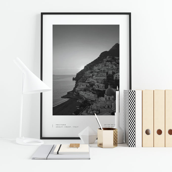 Amalfi Coast Coordinates Poster Print Wall Art