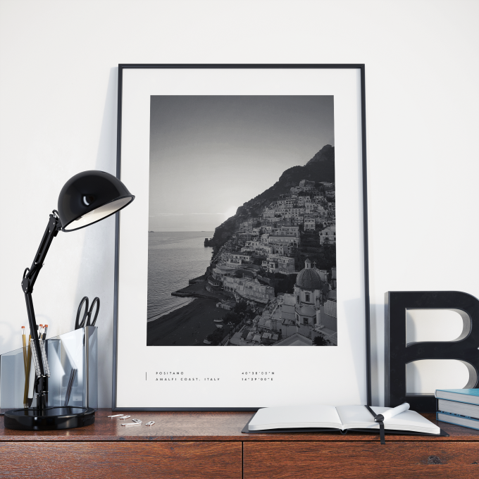 Amalfi Coast Coordinates Poster Print Wall Art