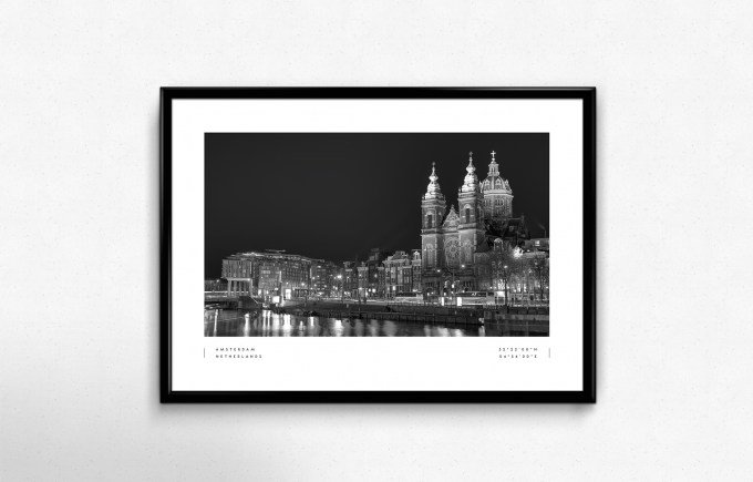 Amsterdam Coordinates Poster Print Wall Art