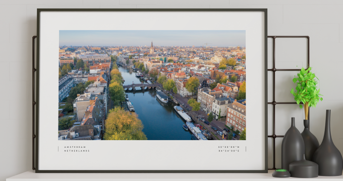 Amsterdam Coordinates Poster Print Wall Art