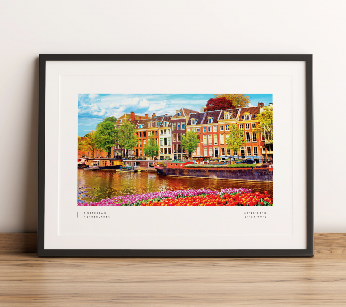 Amsterdam Coordinates Poster Print Wall Art