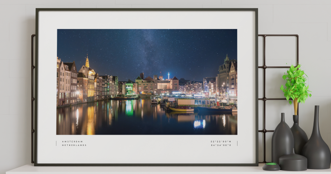 Amsterdam Coordinates Poster Print Wall Art