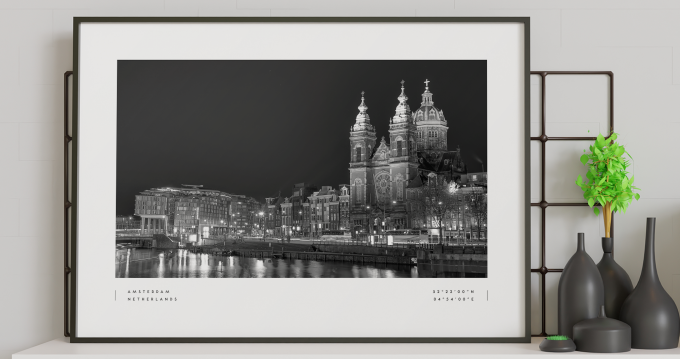 Amsterdam Coordinates Poster Print Wall Art