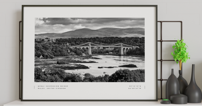 Anglesey Coordinates Poster Print Wall Art