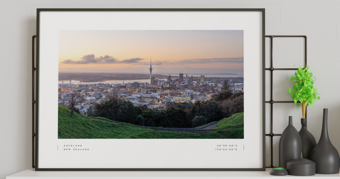 Auckland Coordinates Poster Print Wall Art