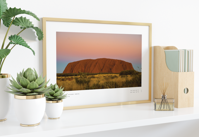 Ayers Rock Uluru Coordinates Poster Print Wall Art