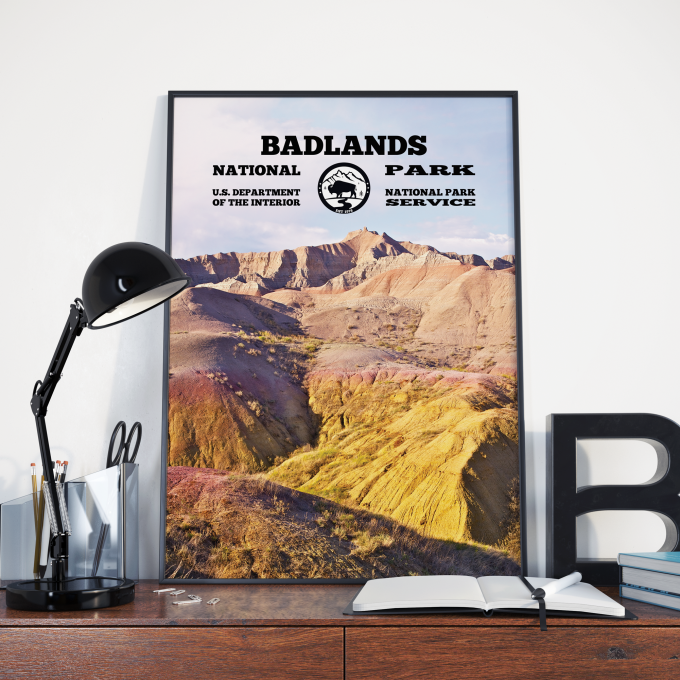 Badlands National Park WPA Poster Print Wall Art