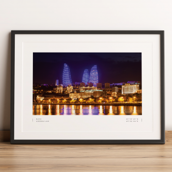 Baku Coordinates Poster Print Wall Art