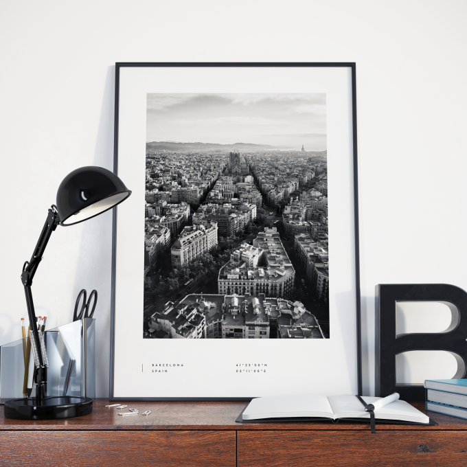 Barcelona Coordinates Poster Print Wall Art