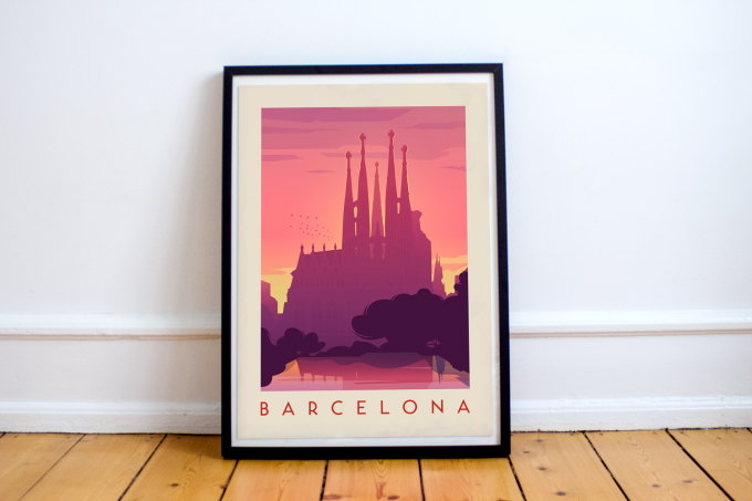 Barcelona Poster Print Wall Art