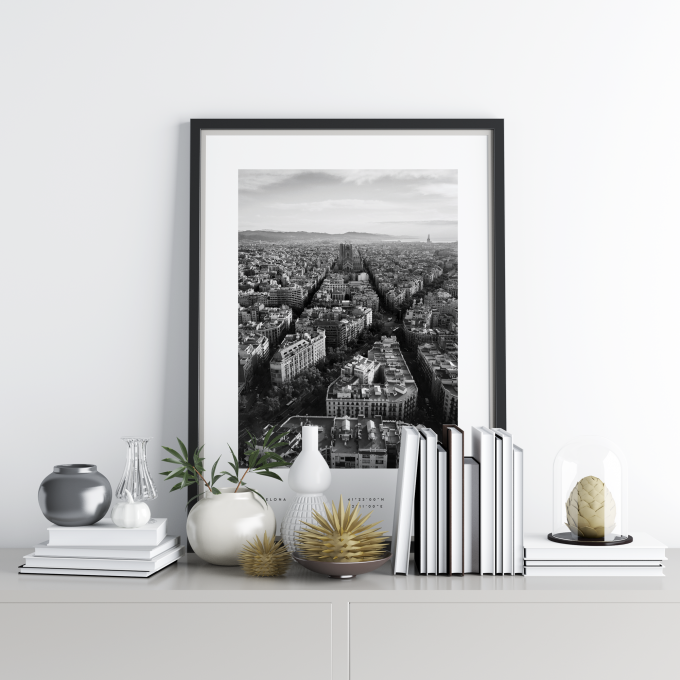 Barcelona Coordinates Poster Print Wall Art