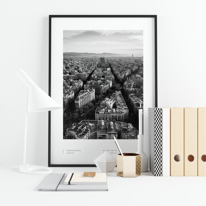 Barcelona Coordinates Poster Print Wall Art