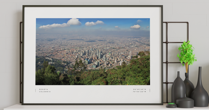 Bogota Coordinates Poster Print Wall Art