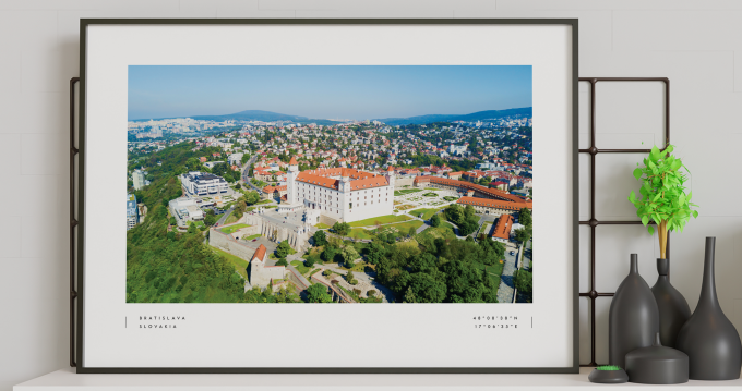 Bratislava Coordinates Poster Print Wall Art