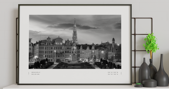 Brussels Coordinates Poster Print Wall Art