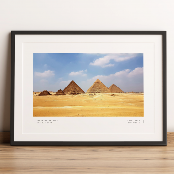Cairo Pyramids Coordinates Poster Print Wall Art