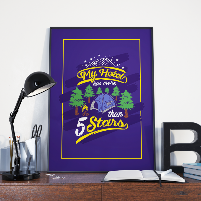 Camping Poster Print Wall Art