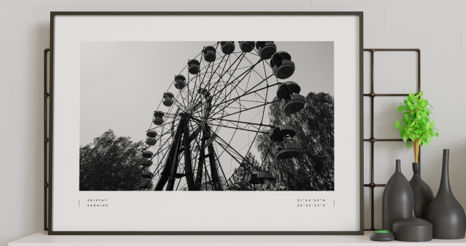 Chernobyl Pripyat Coordinates Poster Print Wall Art