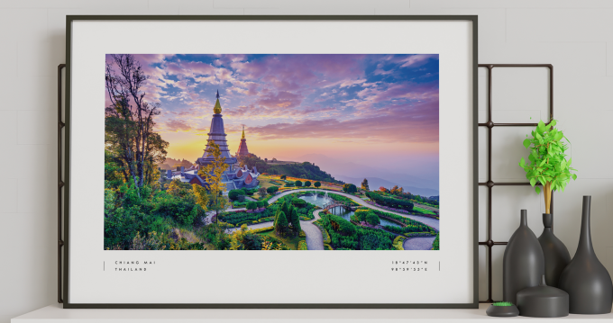 Chiang Mai Coordinates Poster Print Wall Art