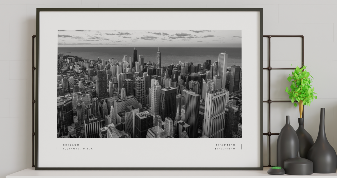 Chicago Coordinates Poster Print Wall Art