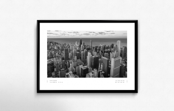 Chicago Coordinates Poster Print Wall Art