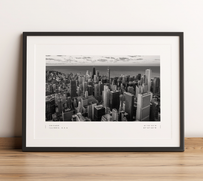 Chicago Coordinates Poster Print Wall Art