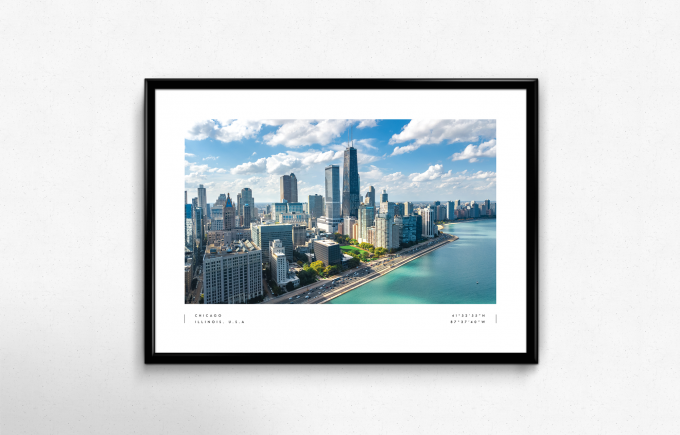 Chicago Coordinates Poster Print Wall Art