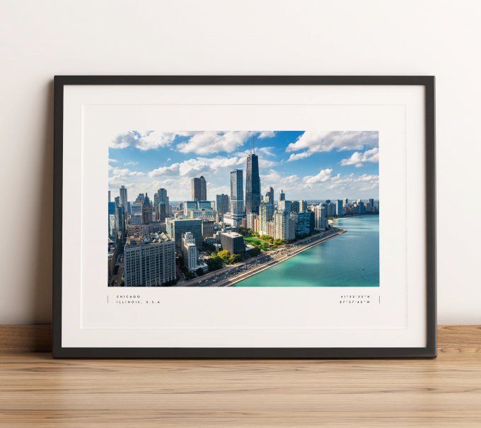 Chicago Coordinates Poster Print Wall Art