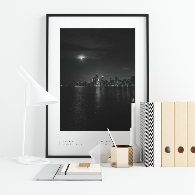 Chicago Coordinates Poster Print Wall Art