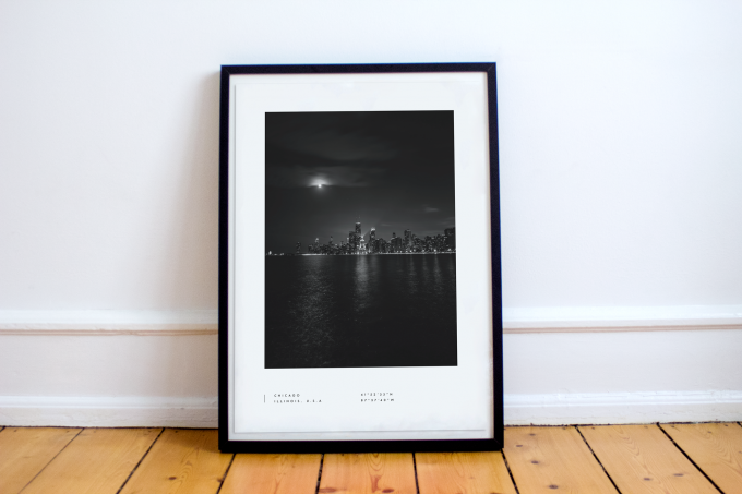 Chicago Coordinates Poster Print Wall Art