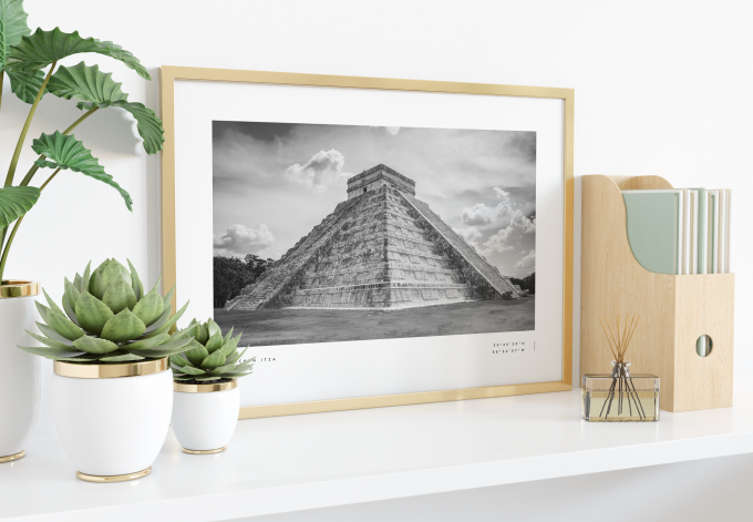 Chichen Itza Coordinates Poster Print Wall Art