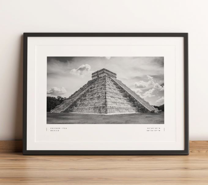 Chichen Itza Coordinates Poster Print Wall Art