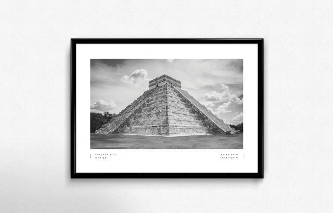 Chichen Itza Coordinates Poster Print Wall Art