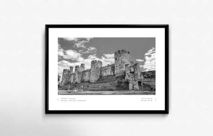 Conwy Castle Coordinates Poster Print Wall Art