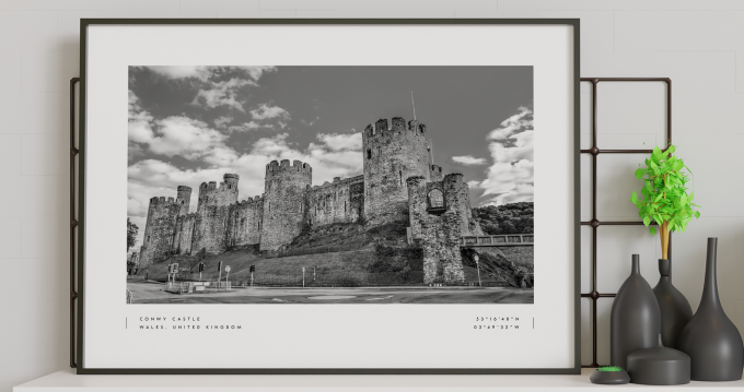 Conwy Castle Coordinates Poster Print Wall Art