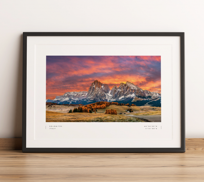 Dolomites Coordinates Poster Print Wall Art