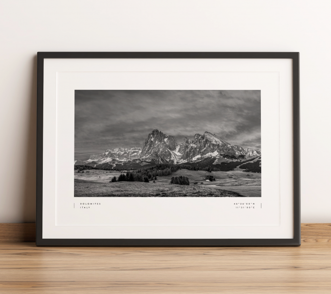 Dolomites Coordinates Poster Print Wall Art