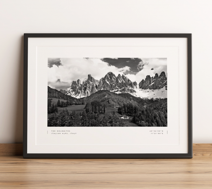 Dolomites Coordinates Poster Print Wall Art