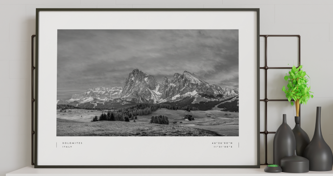 Dolomites Coordinates Poster Print Wall Art