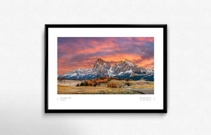 Dolomites Coordinates Poster Print Wall Art