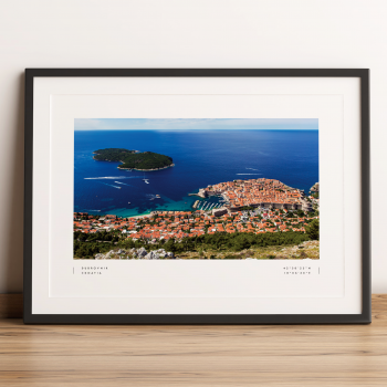 Dubrovnik Coordinates Poster Print Wall Art