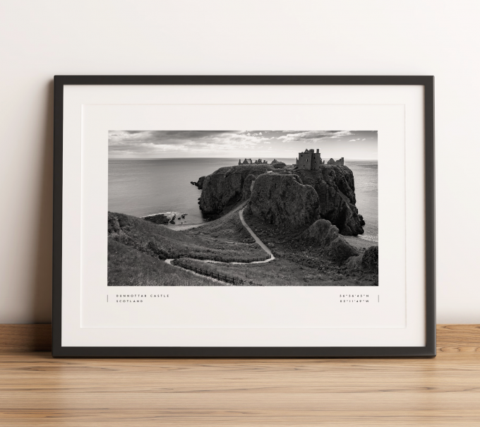 Dunnottar Castle Coordinates Poster Print Wall Art