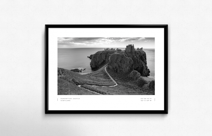 Dunnottar Castle Coordinates Poster Print Wall Art