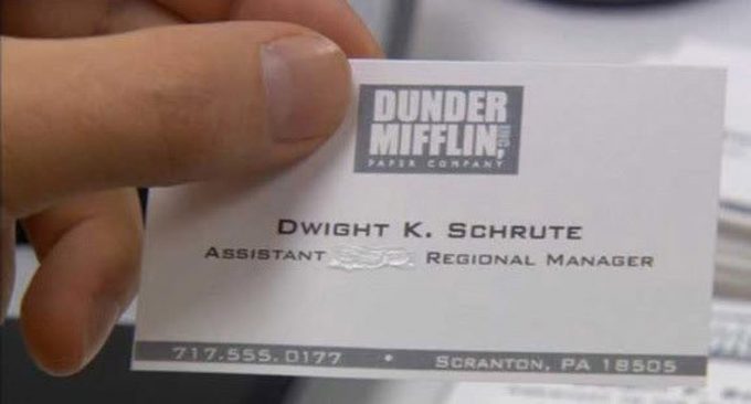 Dwight Schrute Business Card