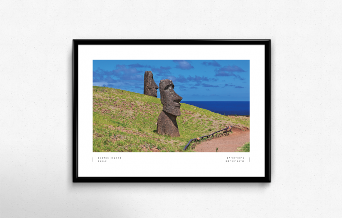 Easter Island Coordinates Poster Print Wall Art