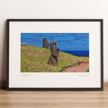 Easter Island Coordinates Poster Print Wall Art