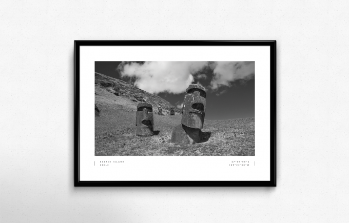 Easter Island Coordinates Poster Print Wall Art