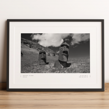 Easter Island Coordinates Poster Print Wall Art